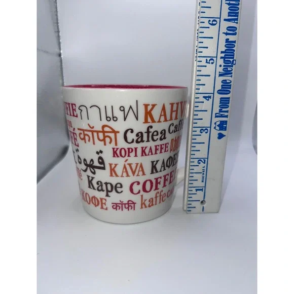 Starbucks 2008 International Languages Mug 16 OZ Red Orange Y2K Coffee Tea - Picture 9 of 9